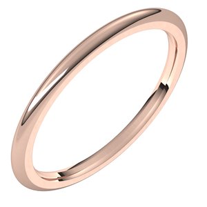 14K Rose 1.5 mm Half Round Comfort Fit Band Size 7.5 - BN & CO JEWELRY