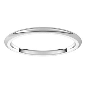 14K White 1.5 mm Half Round Comfort Fit Band Size 5.5 - BN & CO JEWELRY