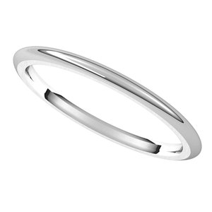 14K White 1.5 mm Half Round Comfort Fit Band Size 5.5 - BN & CO JEWELRY