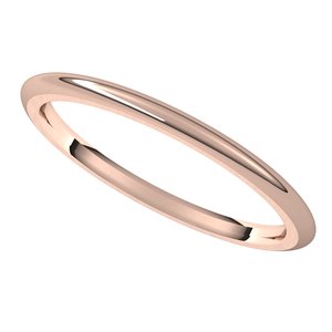 14K Rose 1.5 mm Half Round Comfort Fit Band Size 7.5 - BN & CO JEWELRY