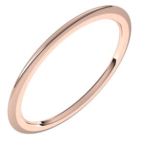 14K Rose 1 mm Half Round Comfort Fit Band Size 5 - BN & CO JEWELRY