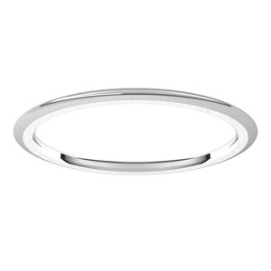 14K White 1 mm Half Round Comfort Fit Band Size 8 - BN & CO JEWELRY