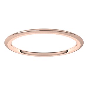 14K Rose 1 mm Half Round Comfort Fit Band Size 5 - BN & CO JEWELRY