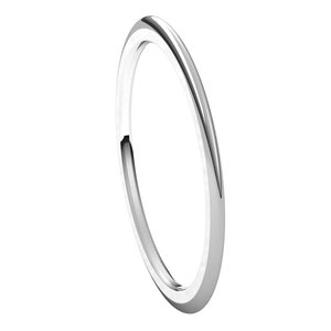 14K White 1 mm Half Round Comfort Fit Band Size 8 - BN & CO JEWELRY