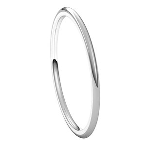 14K White 1 mm Half Round Comfort Fit Light Band Size 5 - BN & CO JEWELRY