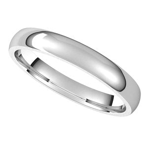 Sterling Silver 3 mm Half Round Comfort Fit Light Band Size 5 - BN & CO JEWELRY