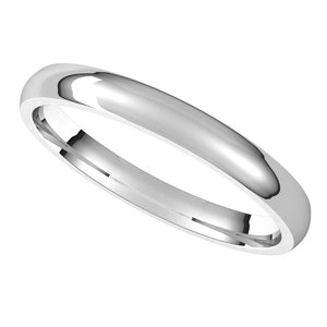 14K White 2.5 mm Half Round Comfort Fit Light Band Size 9.5 - BN & CO JEWELRY