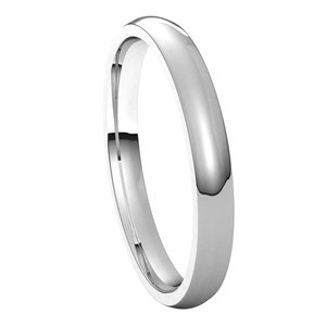 14K White 2.5 mm Half Round Comfort Fit Light Band Size 9.5 - BN & CO JEWELRY