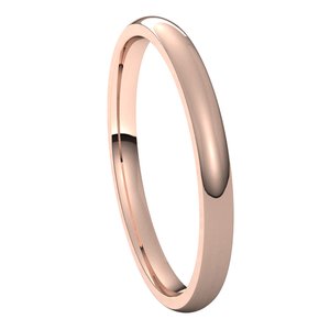 10K Rose 2 mm Half Round Comfort Fit Light Band - BN & CO JEWELRY