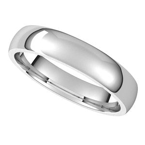 Sterling Silver 4 mm Half Round Comfort Fit Light Band Size 10.5 - BN & CO JEWELRY