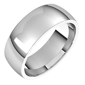 Sterling Silver 7 mm Half Round Comfort Fit Light Band - BN & CO JEWELRY