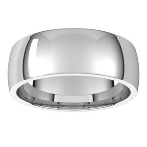 Sterling Silver 7 mm Half Round Comfort Fit Light Band - BN & CO JEWELRY