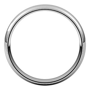 Sterling Silver 4 mm Milgrain Half Round Comfort Fit Light Band Size 8 - BN & CO JEWELRY