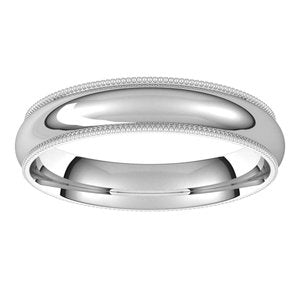 Sterling Silver 4 mm Milgrain Half Round Comfort Fit Light Band Size 8 - BN & CO JEWELRY