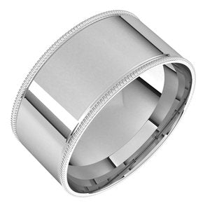 Platinum 9 mm Milgrain Flat Comfort Fit Band Size 12.5 - BN & CO JEWELRY