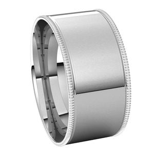 Platinum 9 mm Milgrain Flat Comfort Fit Band Size 12.5 - BN & CO JEWELRY