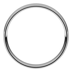 Sterling Silver 4 mm Milgrain Half Round Comfort Fit Light Band Size 8 - BN & CO JEWELRY