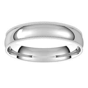 Sterling Silver 4 mm Milgrain Half Round Comfort Fit Light Band Size 8 - BN & CO JEWELRY