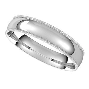 Sterling Silver 4 mm Milgrain Half Round Comfort Fit Light Band Size 8 - BN & CO JEWELRY