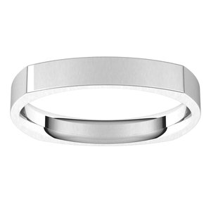 14K White 3 mm Square Comfort Fit Band Size 6 - BN & CO JEWELRY