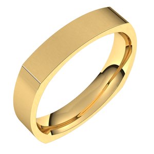 18K Yellow 4 mm Square Comfort Fit Band Size 9 - BN & CO JEWELRY