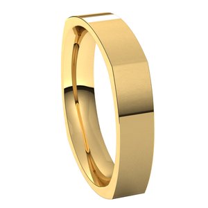 18K Yellow 4 mm Square Comfort Fit Band Size 9 - BN & CO JEWELRY