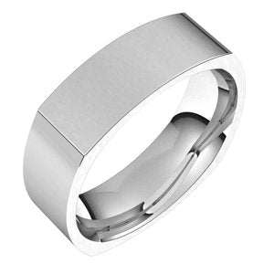 Sterling Silver 6 mm Square Comfort Fit Band Size 7 - BN & CO JEWELRY