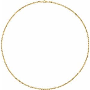 14K Yellow 2.6 mm Rounded Box 18" Chain - BN & CO JEWELRY