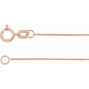 14K Rose .55 mm Box 16" Chain - BN & CO JEWELRY