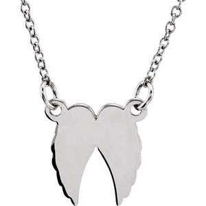 Sterling Silver Tiny PoshÂ® Angel Wings 16-18" Necklace - BN & CO JEWELRY