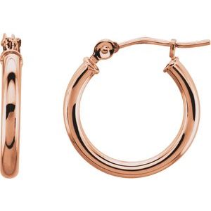 14K Rose 15 mm Huggie Hoop Earrings - BN & CO JEWELRY