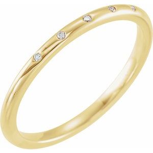 14K Yellow .025 CTW Natural Diamond Band Size 6 - BN & CO JEWELRY