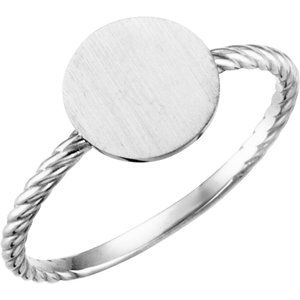 Continuum Sterling Silver Round Engravable Rope Ring - BN & CO JEWELRY