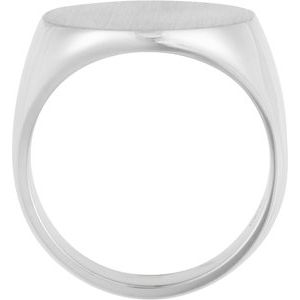 14K White 18 mm Round Signet Ring - BN & CO JEWELRY