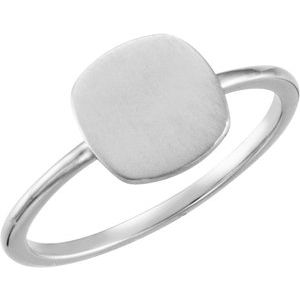 Continuum Sterling Silver Cushion Engravable Ring - BN & CO JEWELRY