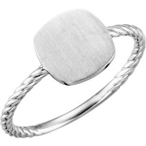 Continuum Sterling Silver Antique Engravable Rope Ring - BN & CO JEWELRY