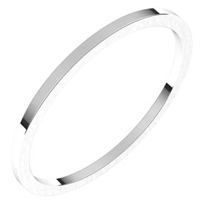 14K White 1 mm Flat Band Size 5.5 - BN & CO JEWELRY