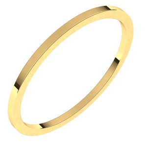 14K Yellow 1 mm Flat Band Size 7.5 - BN & CO JEWELRY