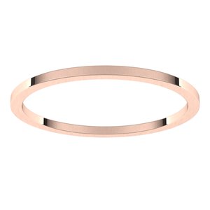 14K Rose 1 mm Flat Band Size 4 - BN & CO JEWELRY