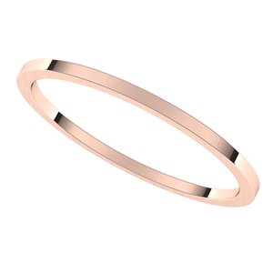 14K Rose 1 mm Flat Band Size 4 - BN & CO JEWELRY