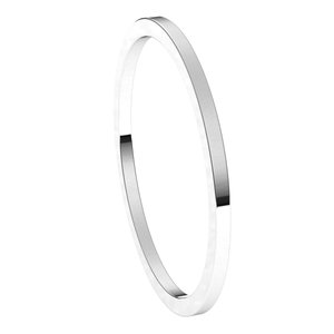 14K White 1 mm Flat Band Size 5.5 - BN & CO JEWELRY