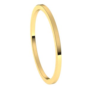 14K Yellow 1 mm Flat Band Size 6.5 - BN & CO JEWELRY