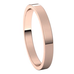 14K Rose 2.5 mm Flat Band Size 5.5 - BN & CO JEWELRY