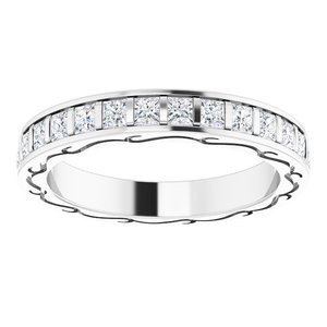 14K White 1 1/2 CTW Diamond Square Eternity Band Size 7 - BN & CO JEWELRY