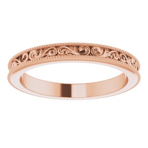 14K Rose 2.5 mm Sculptural-Inspired Band Size 5 - BN & CO JEWELRY