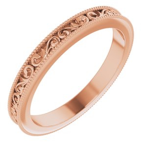 14K Rose 2.5 mm Sculptural-Inspired Band Size 5 - BN & CO JEWELRY