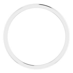 14K White 1 mm Half Round Comfort Fit Band Size 8 - BN & CO JEWELRY