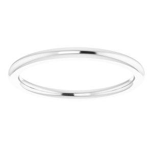 14K White 1.5 mm Half Round Comfort Fit Band Size 6.5 - BN & CO JEWELRY