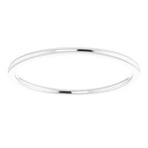 14K White 1 mm Half Round Comfort Fit Band Size 8 - BN & CO JEWELRY