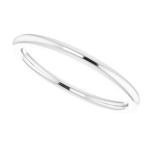 14K White 1.5 mm Half Round Comfort Fit Band Size 6.5 - BN & CO JEWELRY